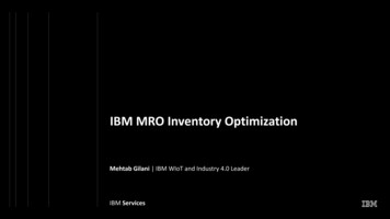 IBM MRO Inventory Optimization - Maximo