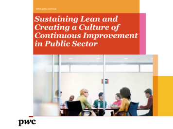  Pwc /ca Sustaining Lean And Creating A Culture Of . - Wa