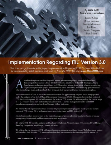 Implementation Regarding ITIL Version 3