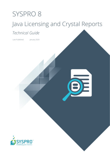 SYSPRO Statement - Support For Crystal Reports & Java