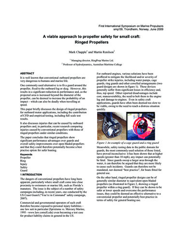 A Viable Approach To Propeller Safety For Small Craft: Ringed Propellers
