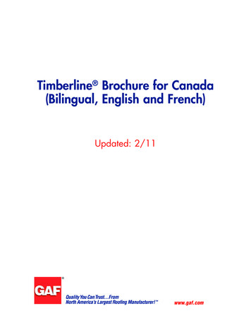 Timberline Brochure For Canada (Bilingual, English And French)