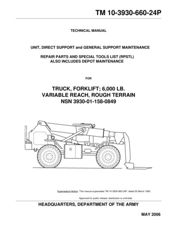 Truck, Forklift; 6,000 Lb. Variable Reach, Rough Terrain Nsn 3930-01 .