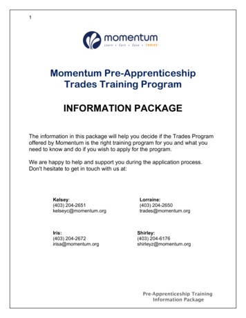 Momentum Pre-Apprenticeship Trades Training Program