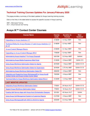 Avaya IX Contact Center Courses - Avaya Learning