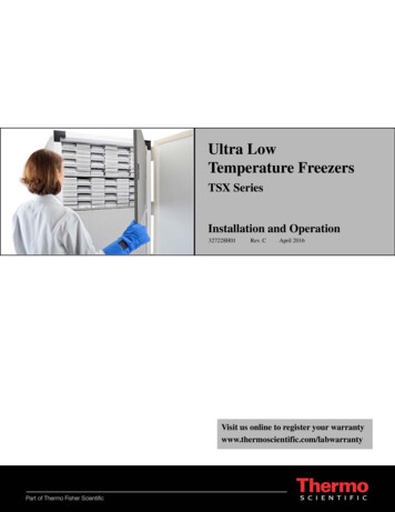 TSX Series Installation And Operation - Thermo Fisher Scientific