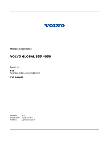 VOLVO GLOBAL 855 4050 - Volvo Group EDI