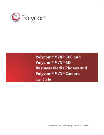 Polycom VVX 500, VVX 600, And VVX Camera User Guide - UCS 4.1