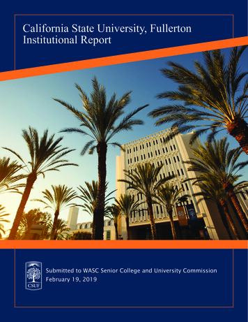 California State University, Fullerton Institutional Report