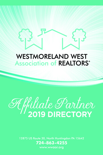 2019 DIRECTORY - Westmoreland West Association Of Realtors