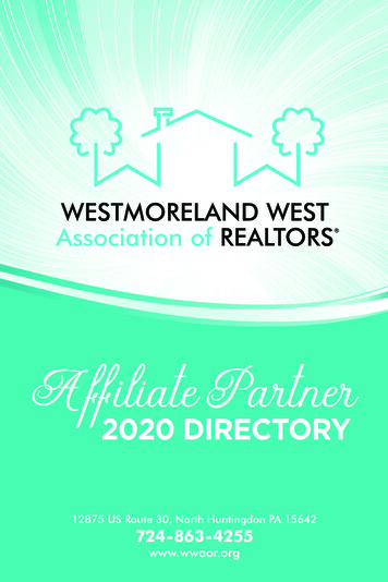 2020 DIRECTORY - Westmoreland West Association Of Realtors