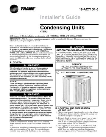 Installer's Guide Condensing Units - Bay Area Service
