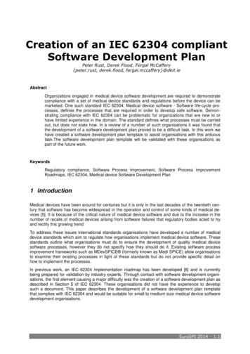 Creation Of An IEC 62304 Compliant Software Development Plan