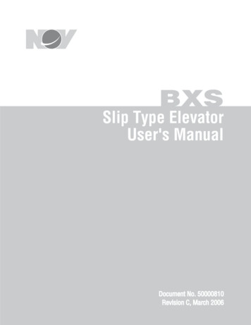 Slip Type Elevator User's Manual - Odfjell Well Services