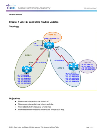 Chapter 4 Lab 4-2, Controlling Routing Updates Topology