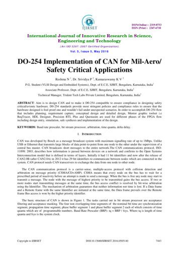 Vol. 5, Issue 5, May 2016 DO-254 Implementation Of CAN For .