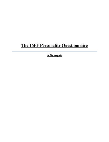 The 16PF Personality Questionnaire