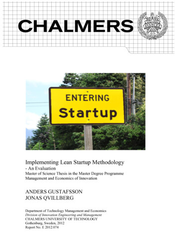 Implementing Lean Startup Methodology - Chalmers