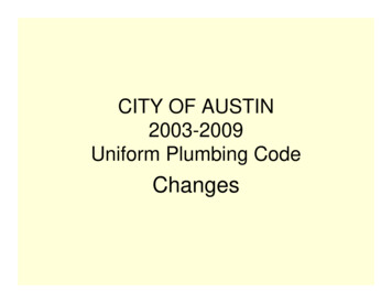 2003-2009 Uniform Plumbing Code - AustinTexas.gov