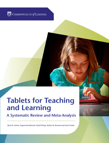 Tablets For Teaching And Learning - Commonwealth Of Learning