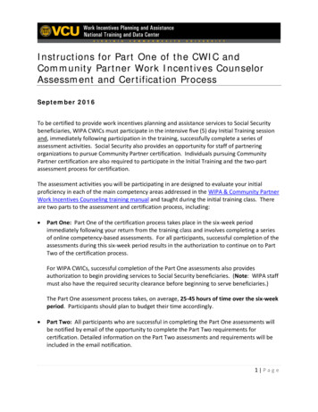 CWIC Assessment And Certification Process
