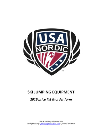 SKI JUMPING EQUIPMENT 2016 CATALOG - USA NORDIC