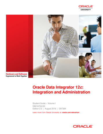Oracle Data Integrator 12c Integration And Administration