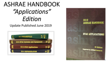 ASHRAE HANDBOOK “Applications” Edition