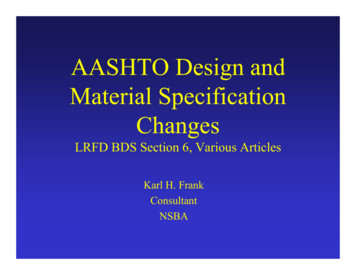 AASHTO Design And Material Specification Changes