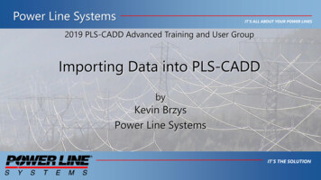 Importing Data Into PLS-CADD - Power Line Systems