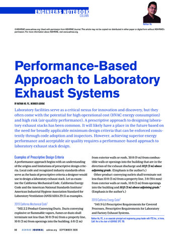 Performance-Based Approach To Laboratory Exhaust Systems