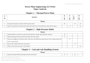 Power Plant Engineering (2171910) Paper Analysis Chapter 1 .