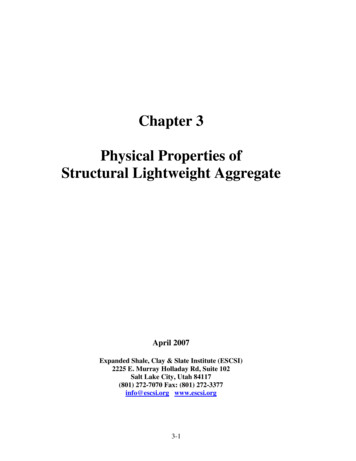 CHAPTER 3 - PHYSICAL PROPERTIES OF LIGHTWEIGHT AGGREGATE