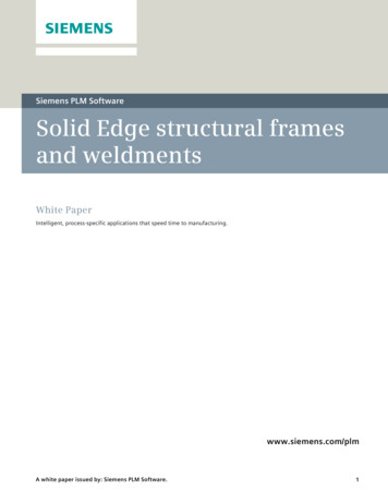 Siemens PLM Software Solid Edge Structural Frames And .