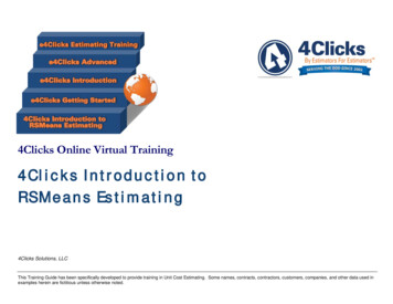 4Clicks Introduction To RSMeans Estimating Training Guide