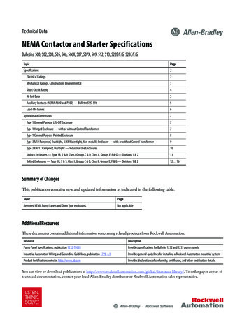 NEMA Contactor And Starter Specifications - Technical Data