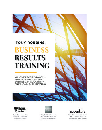 BUSINESS RESULTS TRAINING - Tony Robbins
