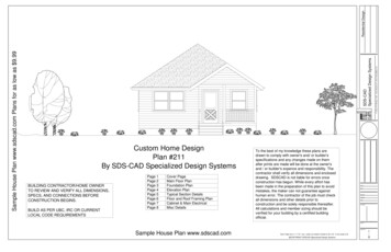Custom Home Design Plan #211 By SDS-CAD Specialized Design .