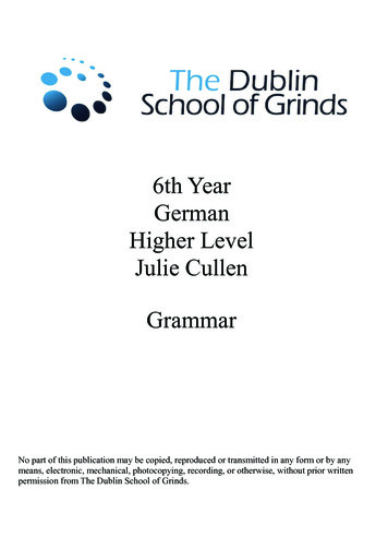 6th Year German Higher Level Julie Cullen