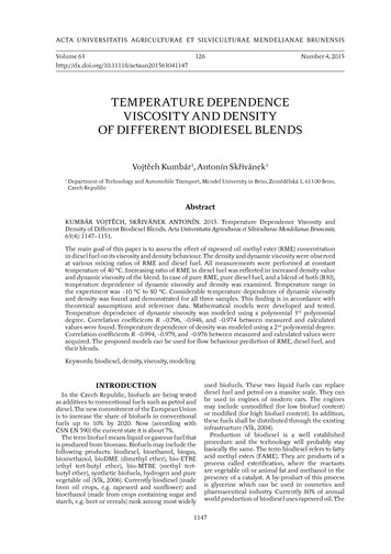TEMPERATURE DEPENDENCE VISCOSITY AND DENSITY OF 