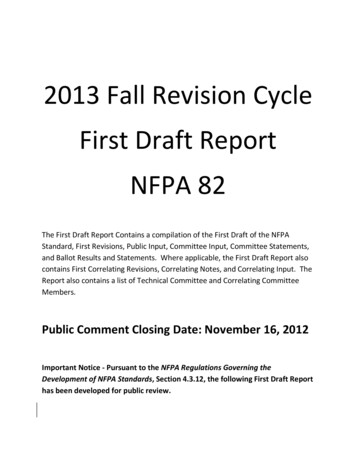 2013 Fall Revision Cycle First Draft Report NFPA 82