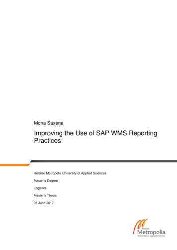 Improving The Use Of SAP WMS Reporting Practices