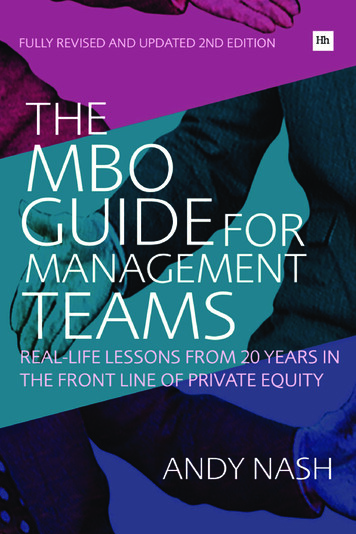 The MBO Guide For Management Teams - Harriman House