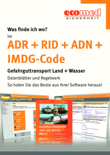 Im ADR RID ADN IMDG-Code