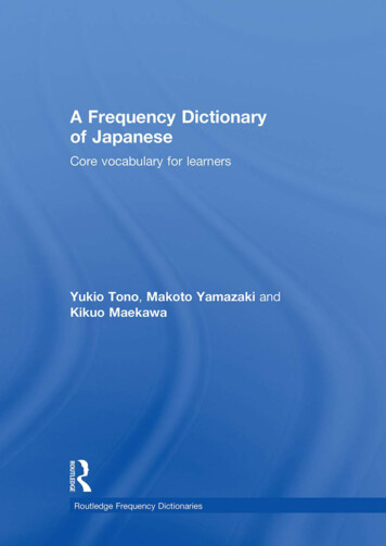 A Frequency Dictionary Of Japanese - BestWeb