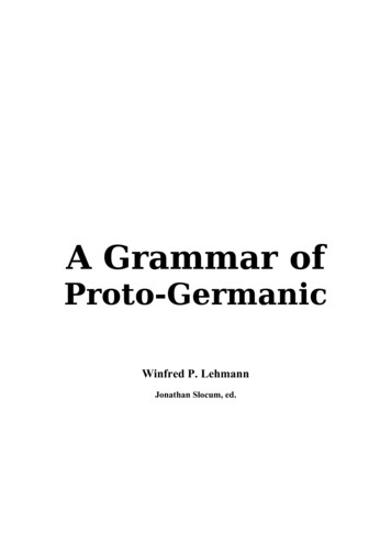 A Grammar Of Proto-Germanic - Folksprak