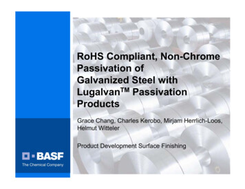 RoHS Compliant, Non-Chrome Passivation Of . - ASTM