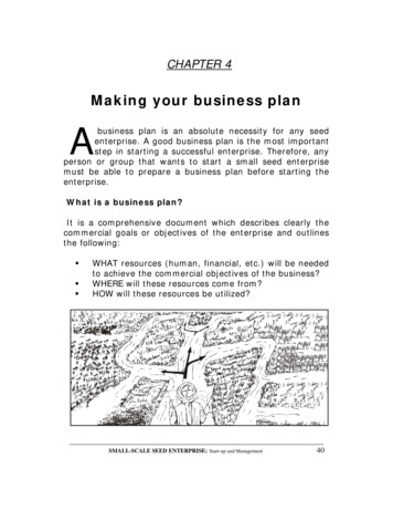 Making Your Business Plan A - FAO
