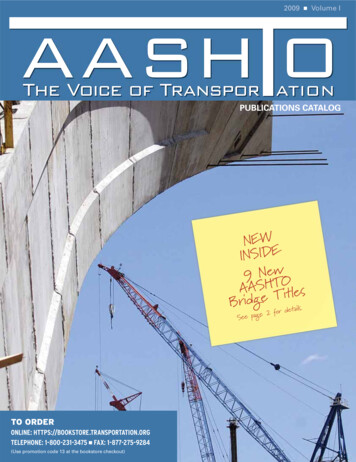 AASHTO Catalog - 2009, Volume 1