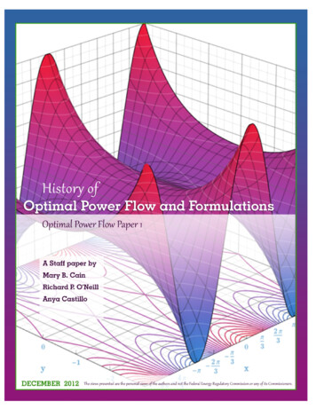 History Of Optimal Power Flow And Formulations